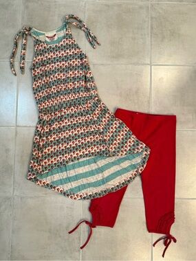 Paper Wings Seahorse Hi Lo Dress & Capris Sz 12